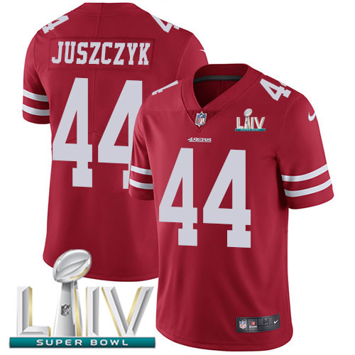 San Francisco 49ers Nike 44 Kyle Juszczyk Red Super Bowl LIV 2020 Team Color Men Stitched NFL Vapor Untouchable Limited Jersey